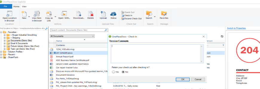 Check in & check out a file
