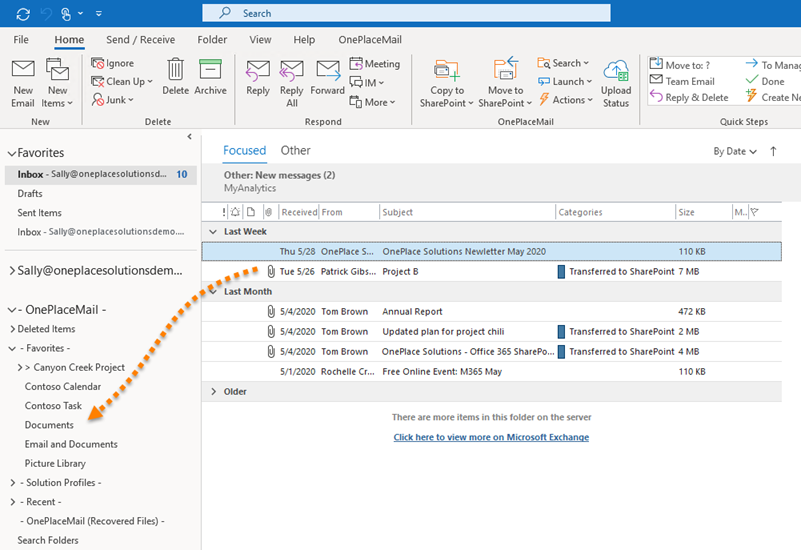 Save emails to SharePoint